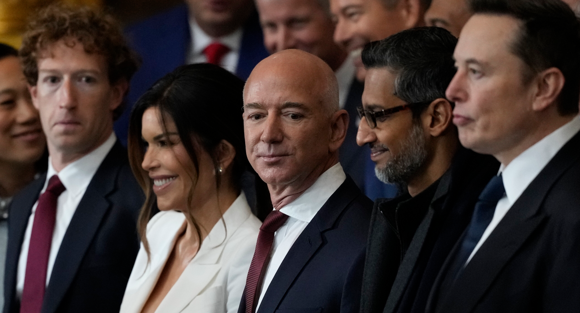 The famous picture of the big tech CEOs at Trumps January 2025 inauguration