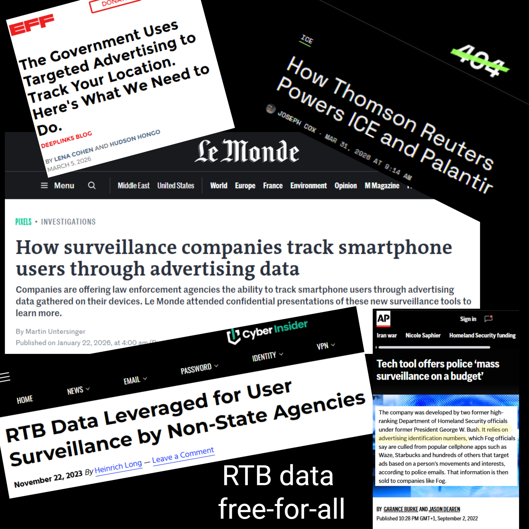 Newspaper articles reporting on the misuse of the RTB system
